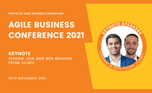 Agile Business Conference 2021 Vikram Jain and Ben Beavers Banner